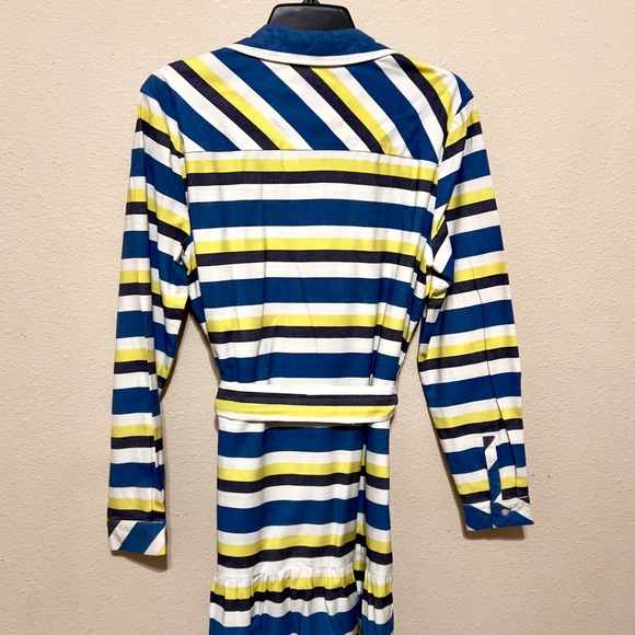 Tommy Hilfiger Blue and Yellow Striped Shirt Dress with Belt. Size 12 - Picture 5 of 6